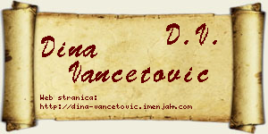 Dina Vančetović vizit kartica
